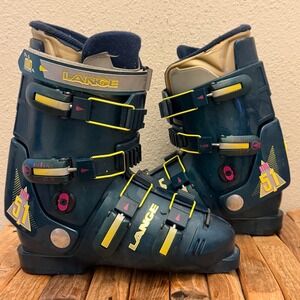 Vintage Y2K Lange Ski Boots Men Size 27 made in Italy Teal Performance